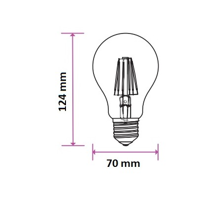 VT-2123 Lampadina LED E27 12,5W A70 Filamento 4000K