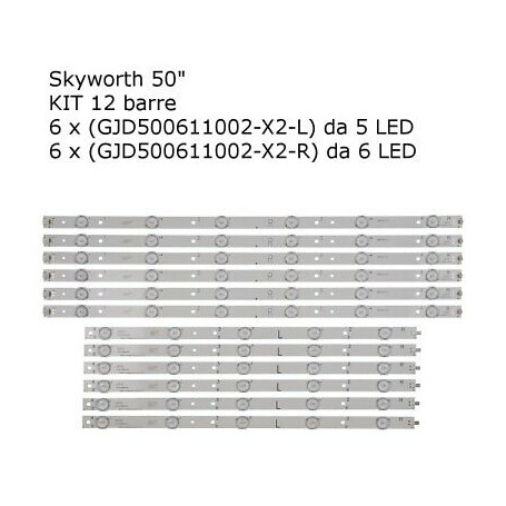 BARRE LED Skyworth KIT 12 BARRE 6(L) + 6(R)