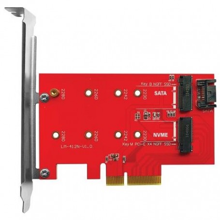 SCHEDA ADATTATORE INT.X SSD ATLANTIS A06-M2-DUAL-P4 DI TIPO M2.NVME O M2 SATA SU SLOT PCI-E 4X