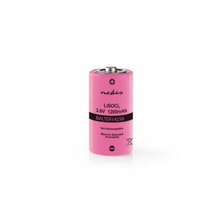 Batteria al litio cloruro di tionile ER14250  3.6 V DC  Litio Cloruro di Tionile  1200 mAh  1-Blister