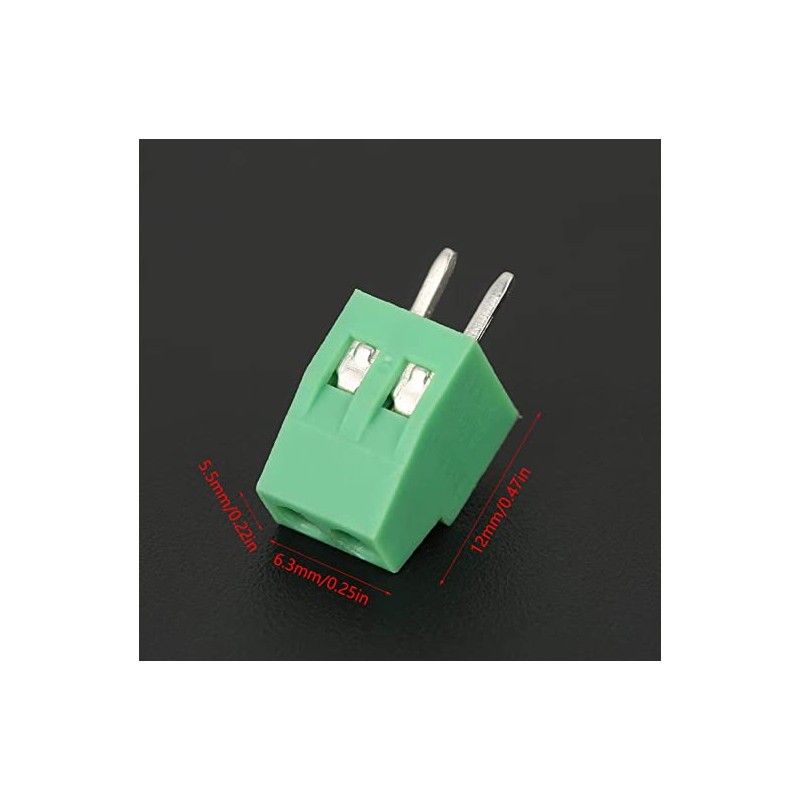 Connettori Morsettiera A Vite 2 Pin, Passo 2.54 Mm - Set Da 50 Pezzi Per Circuiti Stampati
