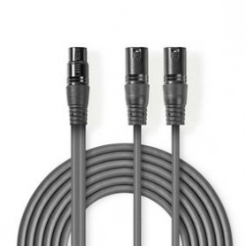 Cavo audio bilanciato 2x XLR a 3 pin maschio XLR a 3 pin femmina Placcato nickel 1.50 m