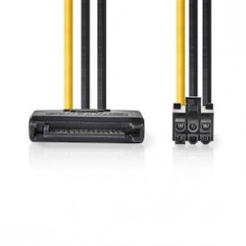 Cavo di alimentazione interno Maschio SATA a 15 pin  PCI Express femmina  Placcato oro 0.20 m Tondo PVC