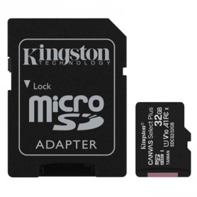 MICRO SECURE DIGITAL 32GB SDCS2/32GB CLASS10 UHS-I 100MB/S + ADATTATORE CANVAS SELECT PLUS KINGSTON