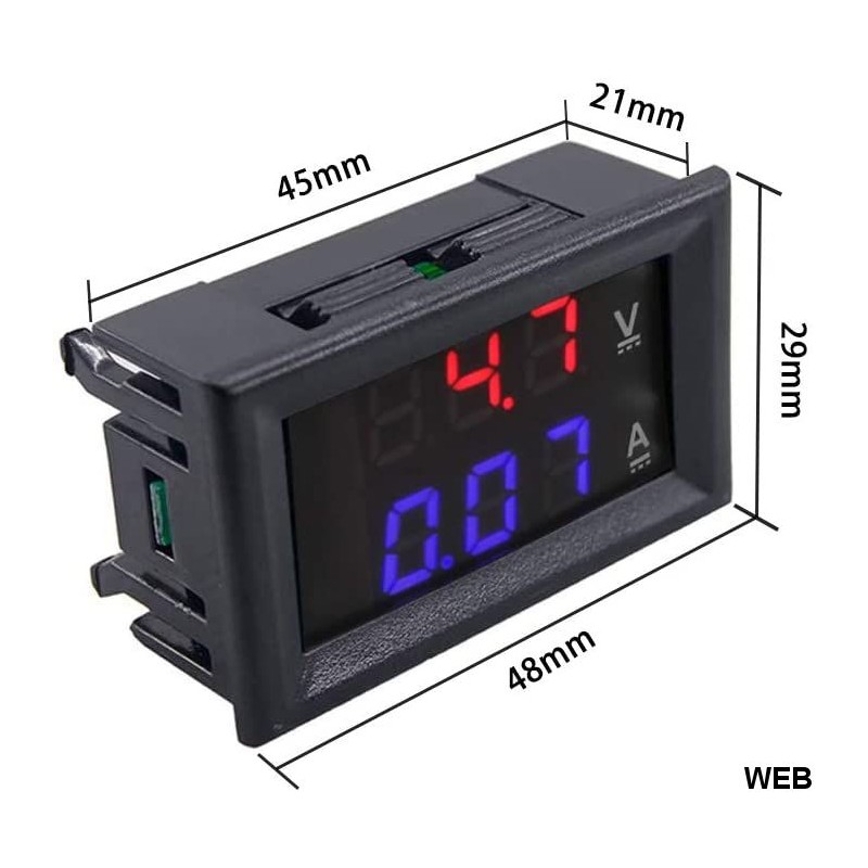 Display Amperometro Digitale Dc 100v Amperometro Digitale A LED - Display 0.28", Misura Fino A 50A E 100V DC, Con Shunt Incluso Voltmetro Digitale Da Pannello - Foto 12