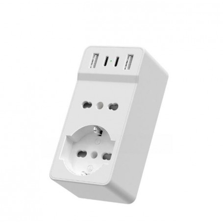 MULTIPRESA MODULARE  2 USBA E 2 USBC PRESE 10/16A  TRIVALENTE