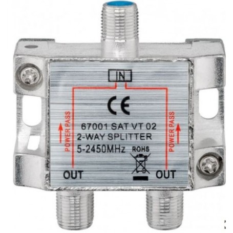 Splitter a 2 Vie da 5 a 2400 Mhz