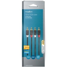 Cavo audio stereo  2x maschio RCA  2x maschio RCA  Placcato oro  5.00 m