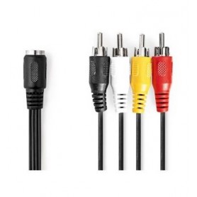 Cavo audio DIN Femmina a 5 pin DIN 4 RCA maschio Placcato nickel 0.20 m