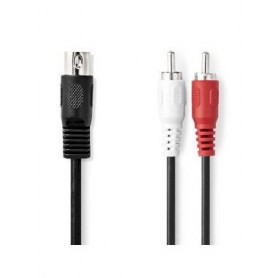 Cavo audio DIN Maschio a 5 pin DIN 2 maschio RCA Placcato nickel 1.00 m