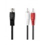 Cavo audio DIN Maschio a 5 pin DIN 2 maschio RCA Placcato nickel 1.00 m