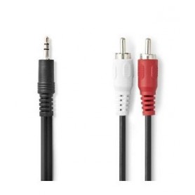 Cavo audio stereo 3,5 mm maschio 2x maschio RCA Placcato nickel 10.0 m