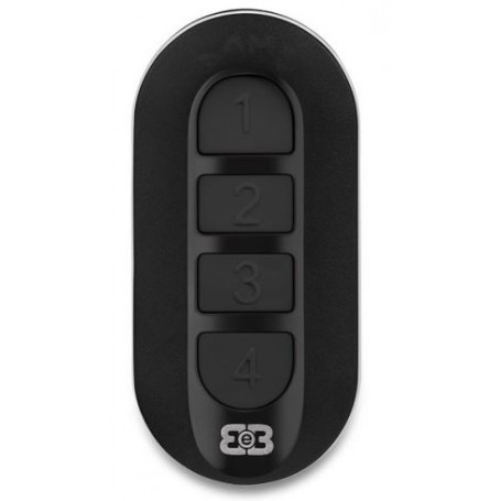 Radiocomando univ. 4ch x codici fissi e rolling code a 433Mhz e 868Mhz, nero, bluetooth integrato, 2 App x duplicazione