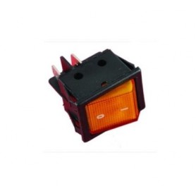Interruttore bipolare luminoso giallo 22 x 30mm 4 Faston 16A