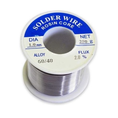 Stagno per saldatura Sn60/Pb40 flux 2%  1,0mm 250gr