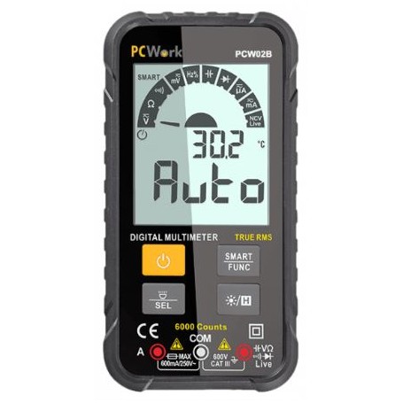 PCW02B MULTIMETRO DIGITALE TRMS 6000 PUNTI CATIII 600V, NCV,CAPACITA\' E FREQUENZA