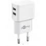 Alimentatore2 uscite USB da rete 220V 2,4 A bianco