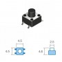 Tact Switchs SMD 4.5 x 4.5mm, altezza totale 3.6mm
