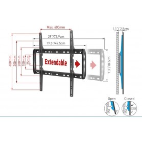 Supporto Tv Piatto componibile -13 a 90 - sino a 600x400 - 60kg
