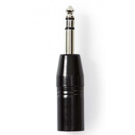 Adattatore XLR a 3 pin maschio 6,35 mm maschio Placcato nickel nero
