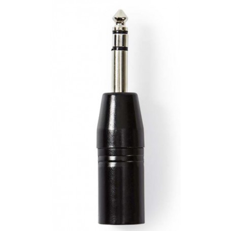 Adattatore XLR a 3 pin maschio 6,35 mm maschio Placcato nickel nero