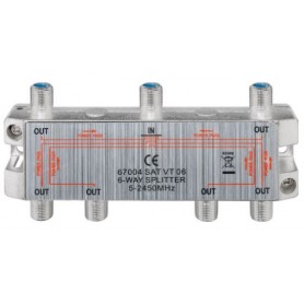 Splitter a 6 Vie da 5 a 2400 Mhz con Connettore Orizzontale