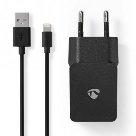 CARICABATTERIE A SPINA COPN USB 2,4A + CAVO APPLE LIGHTNING NERO