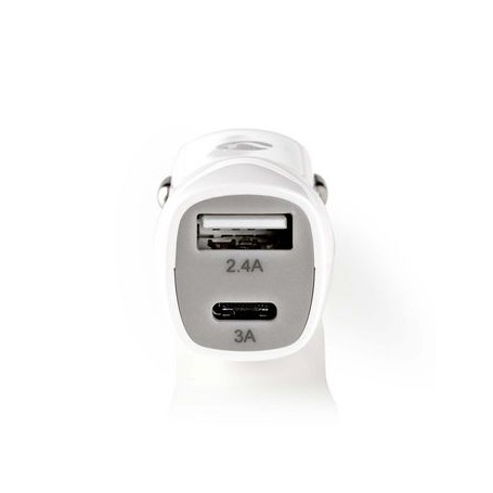 CARICABATTERIE PER AUTO 2-Outputs 3.4 A USB - USB-C™ Bianco