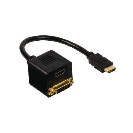 CAVO ADATTATORE HDMI CONNETTORE HDMI - DVI-D 24+1-PIN FEMMINA + IMGRESSO HDMI DA 0,20 m NERO