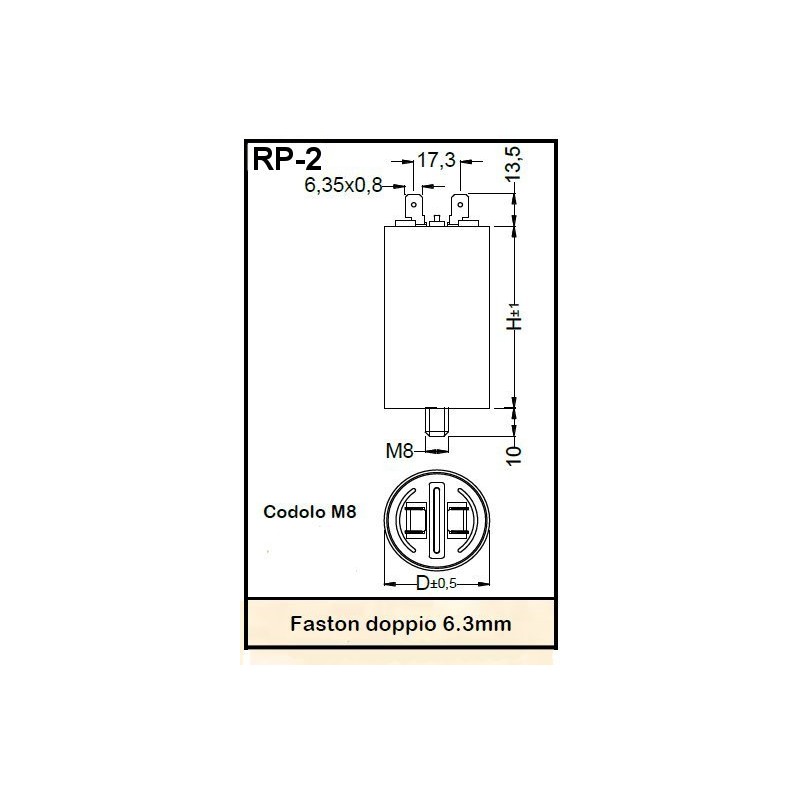 Condensatore Di Avviamento 8,5 μF 450 V - Per Asciugatrice Whirlpool/Indesit, 73x35 Mm - Foto 2