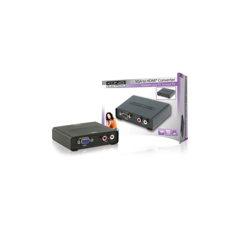 Convertitore Da VGA A HDMI - Trasforma Segnale PC Vecchio Su TV/Monitor Moderno, Con Audio