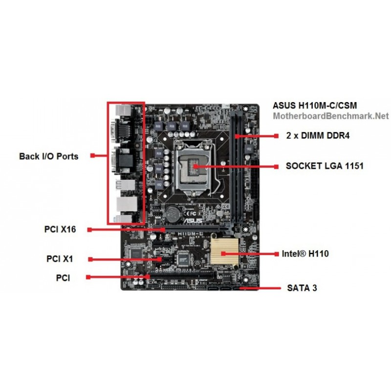 Asus h110m r схема подключения