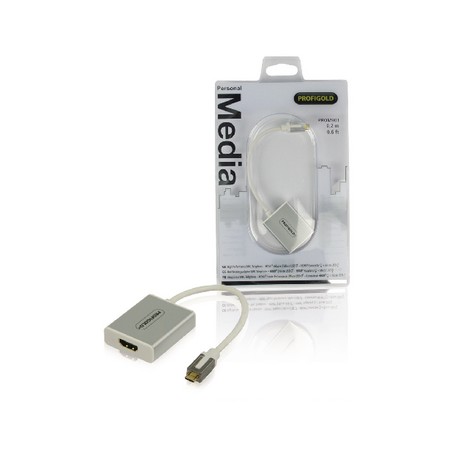 MHL CAVO USB MICRO B 5-PIN MASCHIO - USCITA HDMI + USB MICRO B CONNETTORE 0.20m