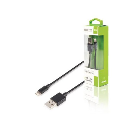 Sincronizzazione e Ricarica Apple Lightning - USB A Maschio 1 m Nero