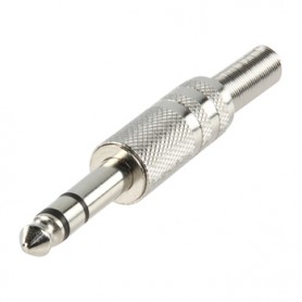SPINA JACK METALLO 6,3 mm STEREO CON GUIDACAVO